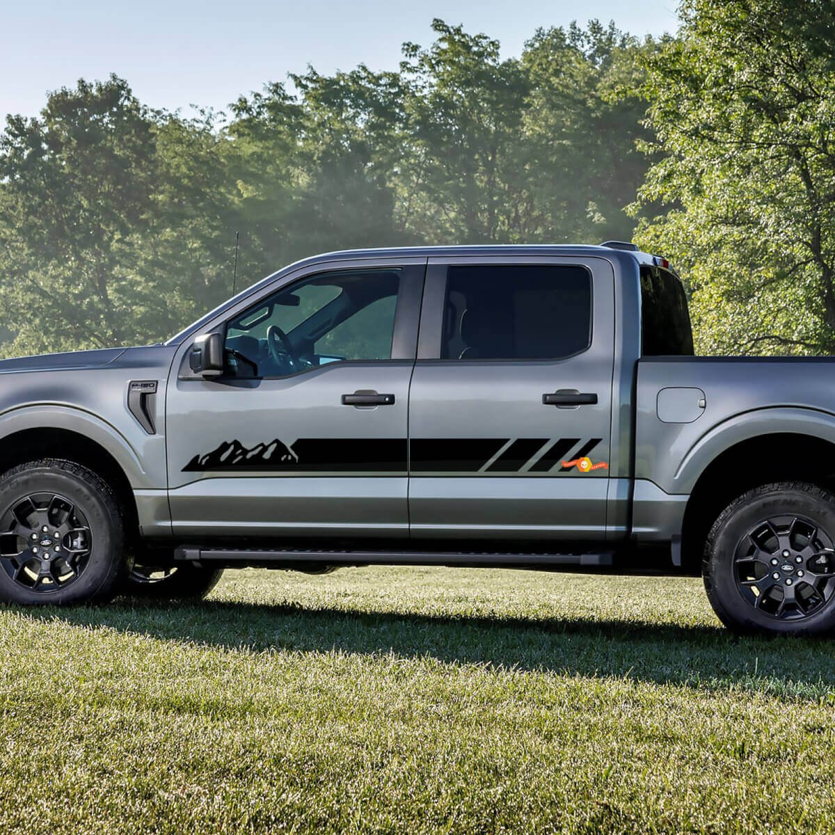 Paar zijdeuren bergen strepen carrosserie-decals zijstickers graphics vinyl voor Ford F-150 Lightning
