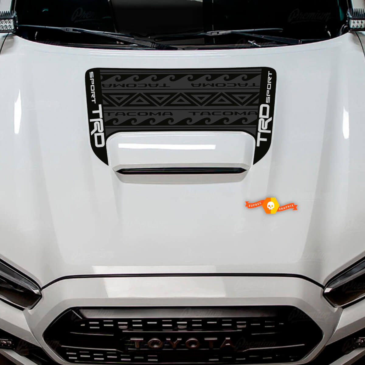TRD-stijl Polynesische motorkap scoop vinylsticker voor Toyota Tacoma 2016-2024