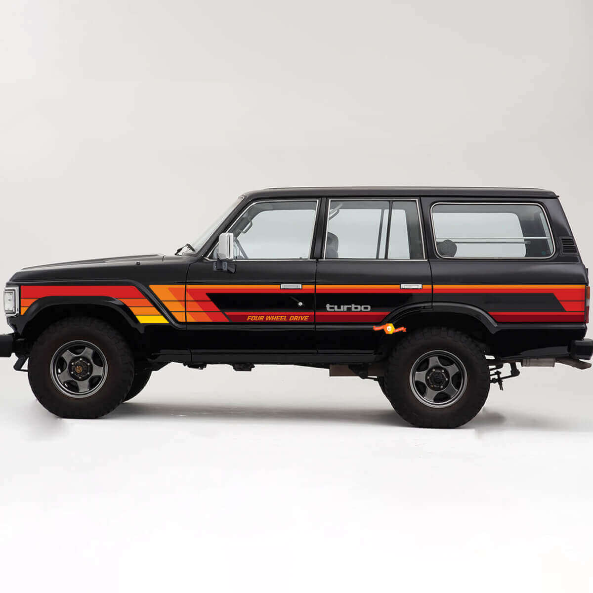 Retro Stijl Strepen Zijkant Vinyl Stickers Decals voor Toyota Land Cruiser 60 Serie