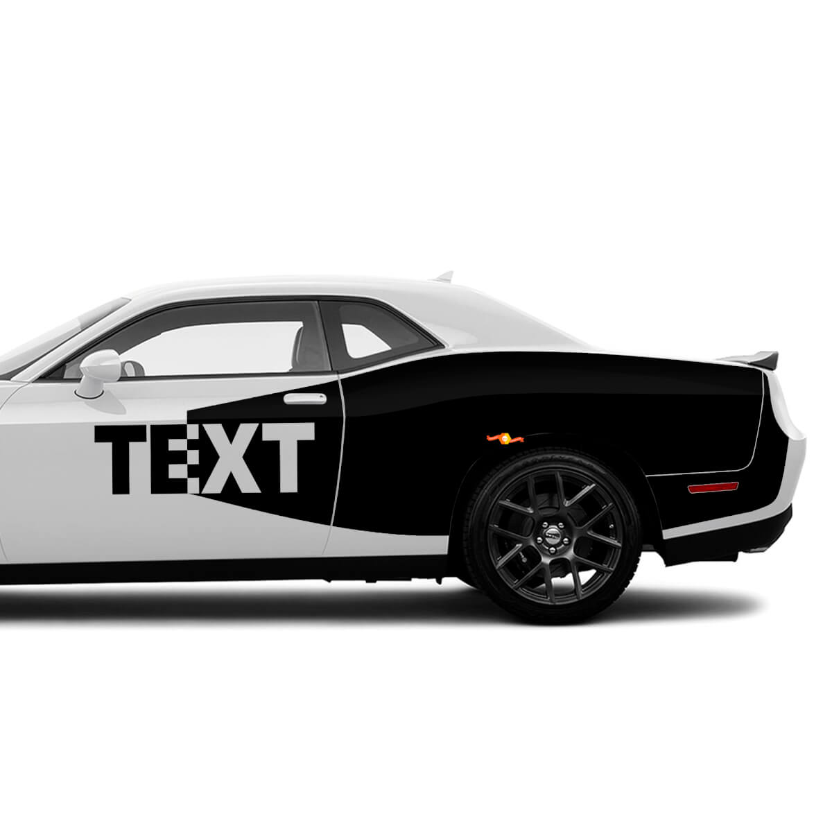 Custom Tekst Blackout Stijl Zij Vinyl Decal Set voor Dodge Challenger