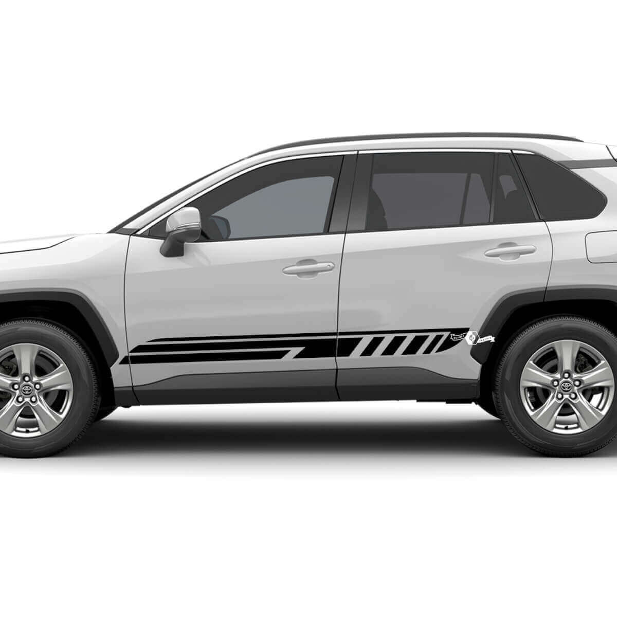 Zijde Racing Geblokte Strepen Vinyl Decal Graphic Sticker 2 Voor Toyota RAV4