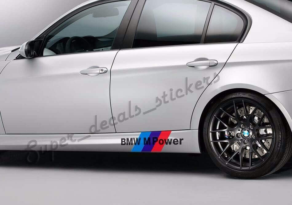 M Power stijl zijschort vinyl decal set voor BMW
