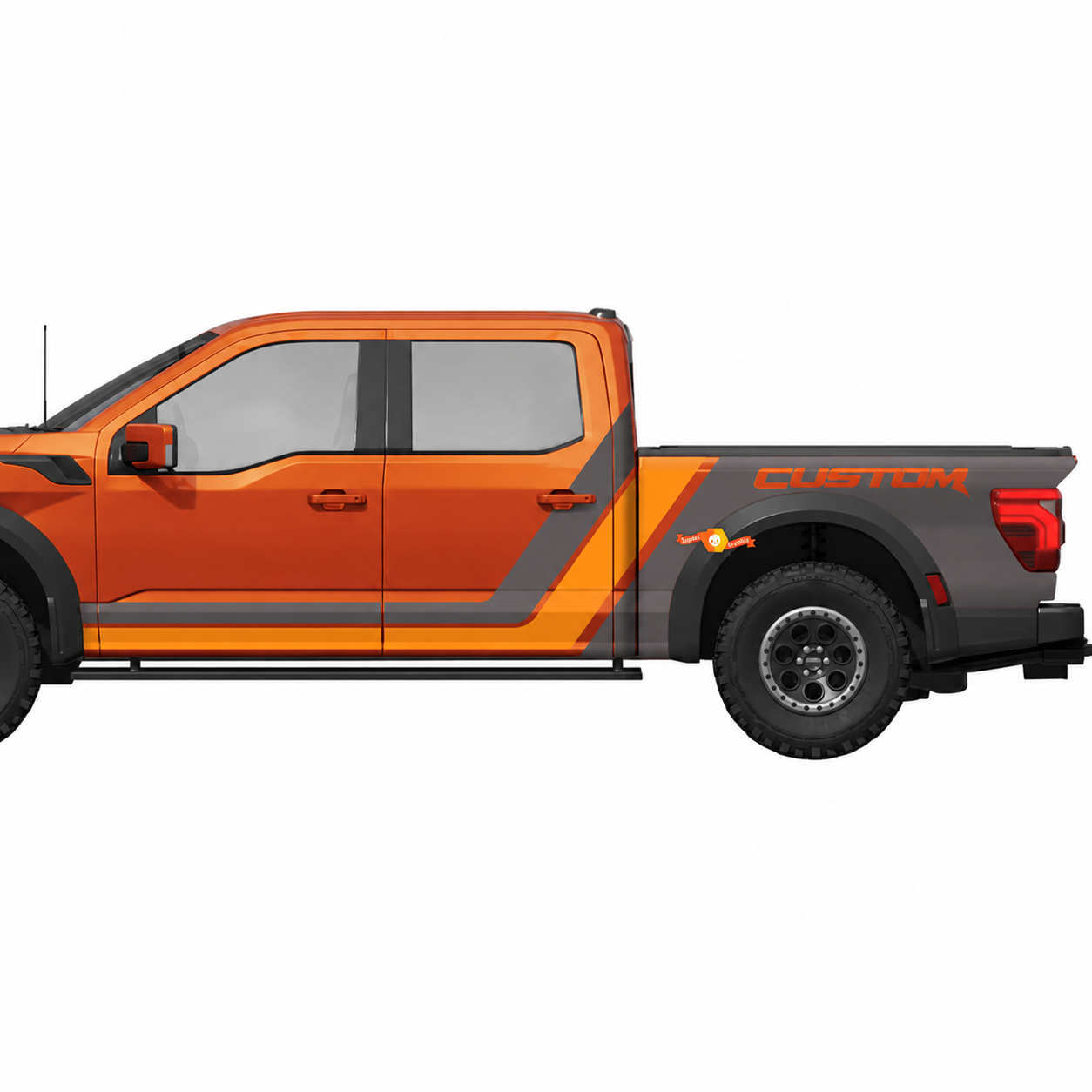 CUSTOM Hoekige Zij- en Laadbakstreep Kit Zijvinyl Decal Sticker voor Ford F-150 2013