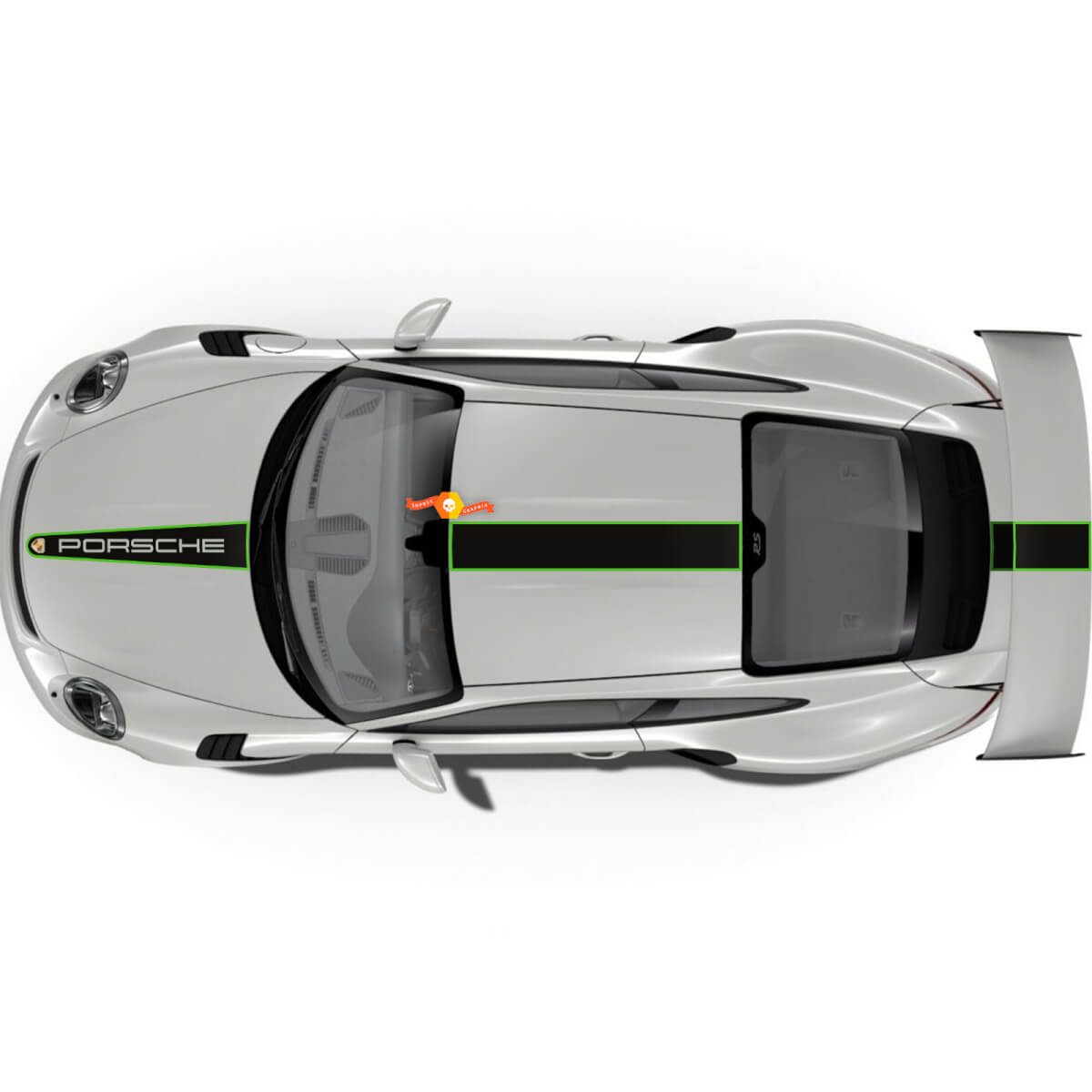 Porsche Stickers Motorkap en Dak Kofferbak Porsche 911 GT3 Racing Edition Strepen Kit Sticker Sticker
