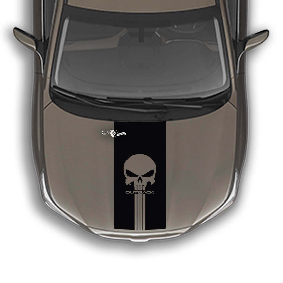 Hood Stripe Punisher Vinyl Decal Graphics Sticker geschikt voor Suba Outback 2
