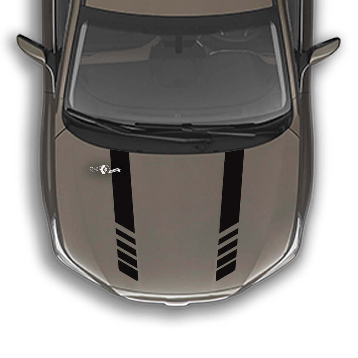 Hood Two Stripes Vinyl Decal Graphics Sticker geschikt voor Suba Outback
