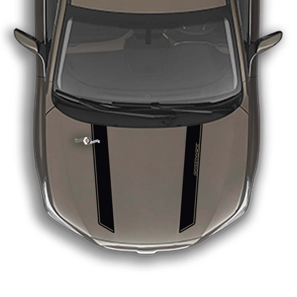 Hood Two Stripes Pin stripe Vinyl Decal Graphics Sticker geschikt voor Suba Outback
