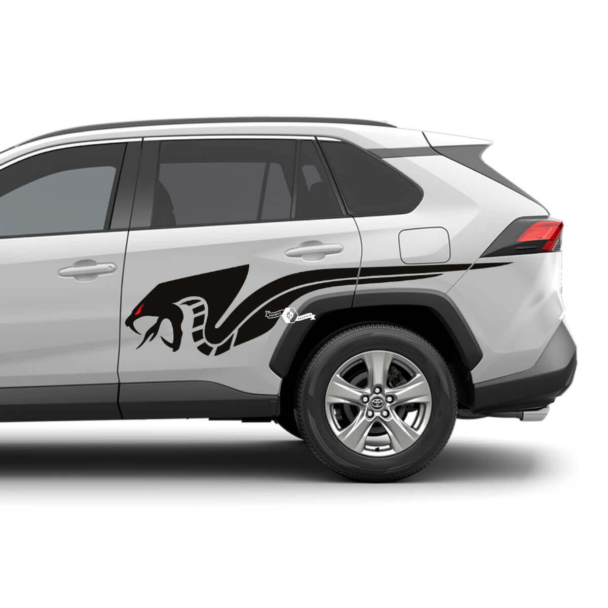 Snake Cobra Red Eye zijdeuren universele kap Vinyl Decal grafische Sticker
