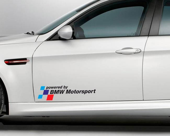 Paar BMW powered by BMW Motorsport sticker M3 M6 M5 M4 e92 e46 e36
