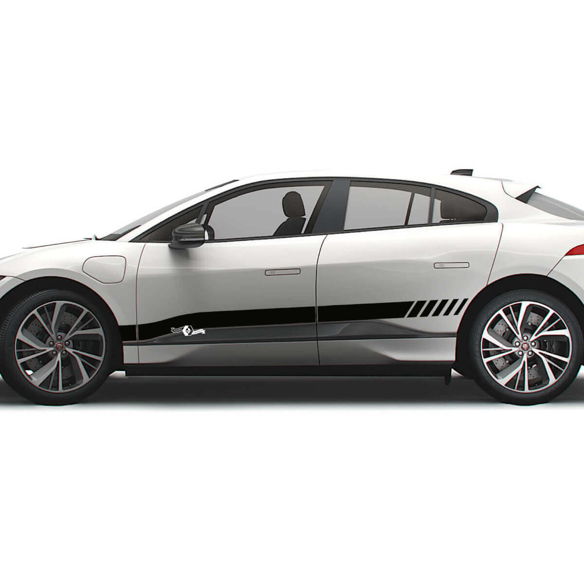 Jaguar I Pace Side Checkered Stripe Graphics Deursticker Logo Lijnensticker 2
