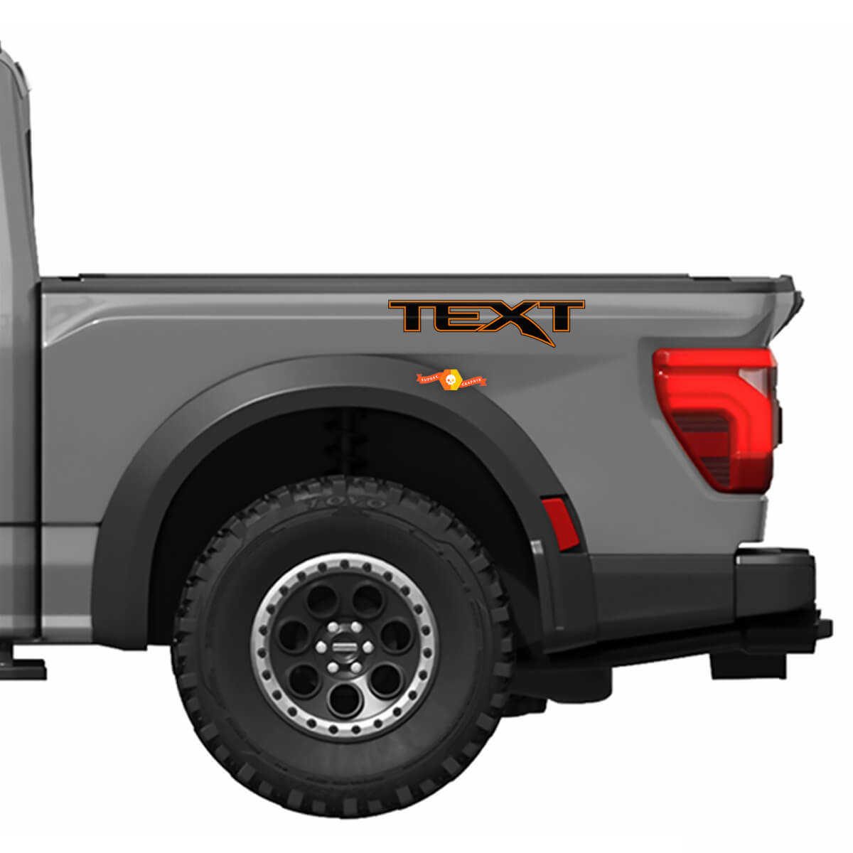 Aangepast Tekstgrafiek Vinyl Decal Sticker Kit voor Musclecar truck power truck R