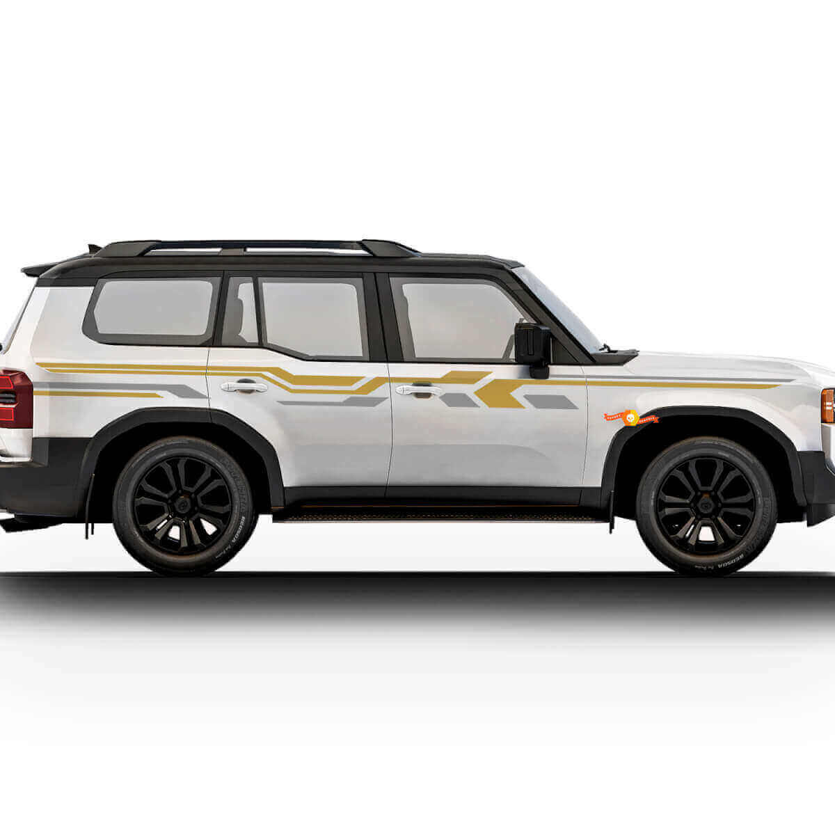 Hoekige Zijstrip Decal Kit voor 2024 Toyota Land Cruiser Prado