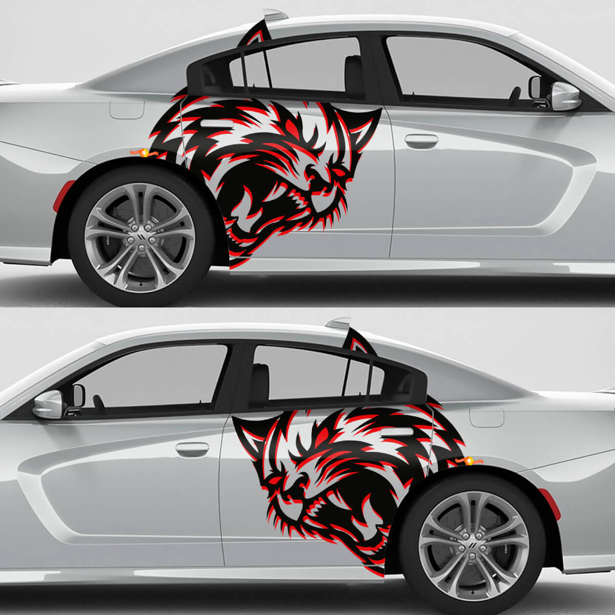 Wildcat Grote Achterspatscherm Vinyl Decal Kit voor Dodge Challenger Charger