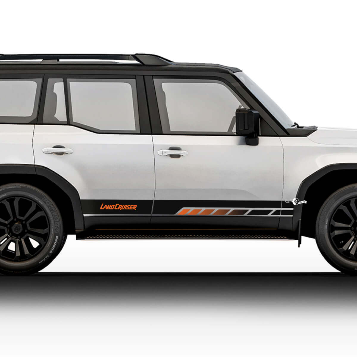 Toyota Land Cruiser Vintage Stijl Strepen Stickers Decals Vinyl Grafische Stickers Decals Set
