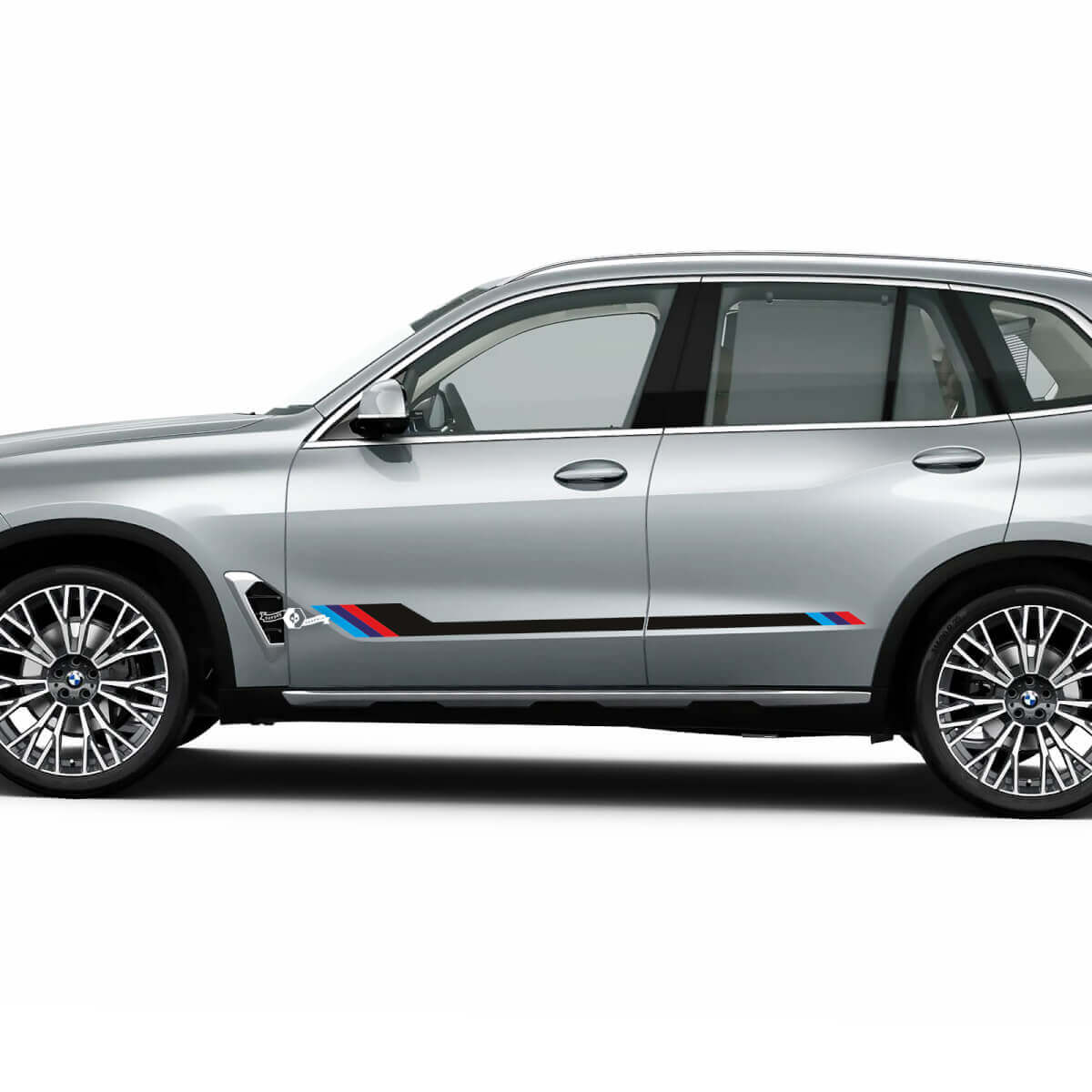 Accenten M kleuren Strepen voor BMW G05 zijdeuren vinyl sticker
