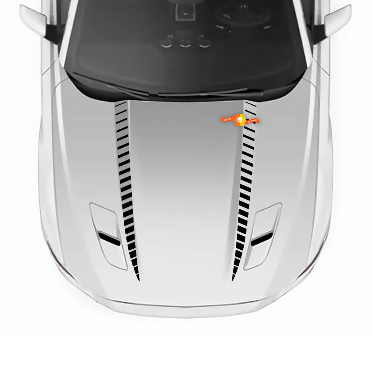 Set Ford Mustang 2015 - 2017 Hood Vinyl Spears Decals Stickers Strepen Grafisch
