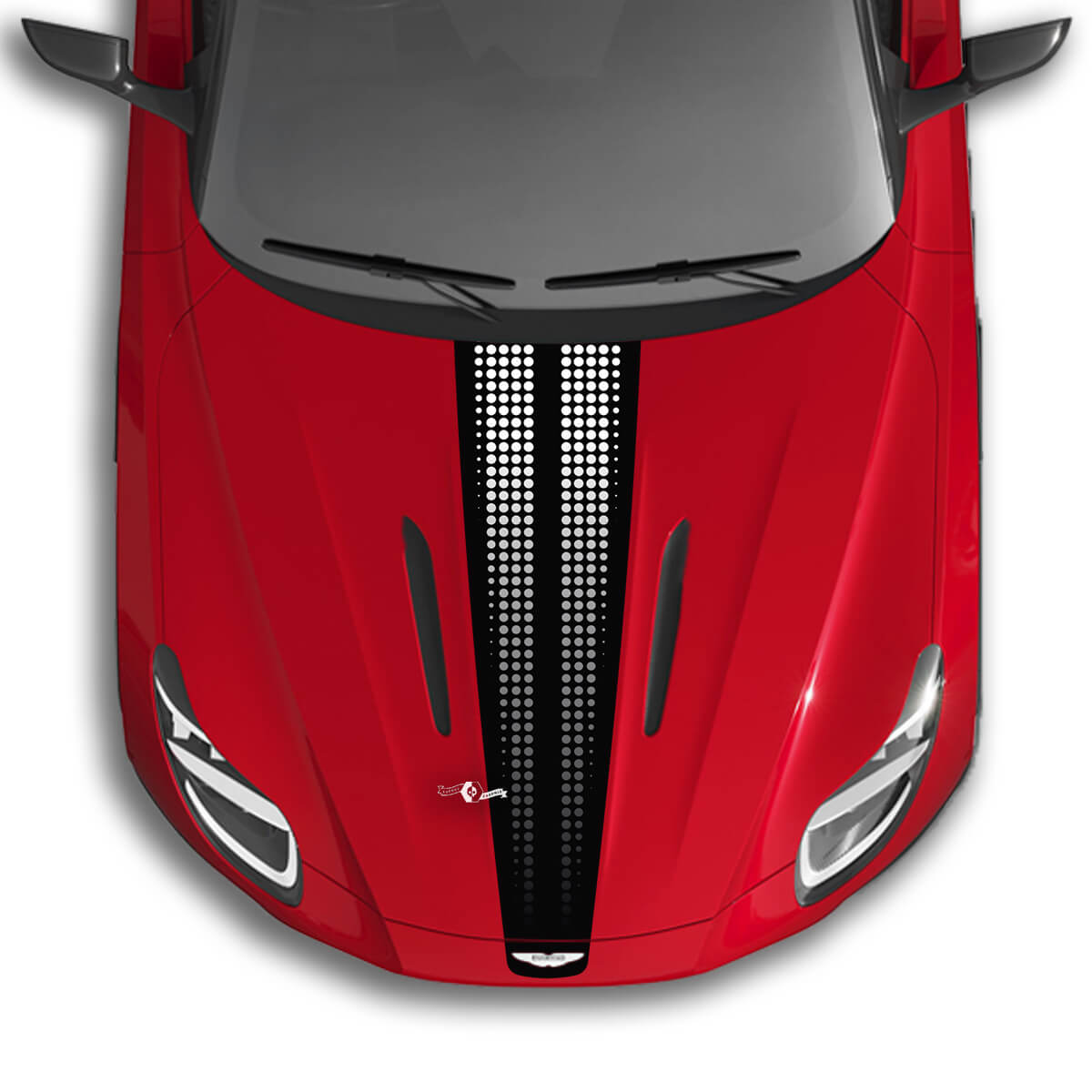 Hood Aston Martin DB11 Stripe Checkerboard Flag Vinyl Decals Stickers - 2 kleuren verloop
