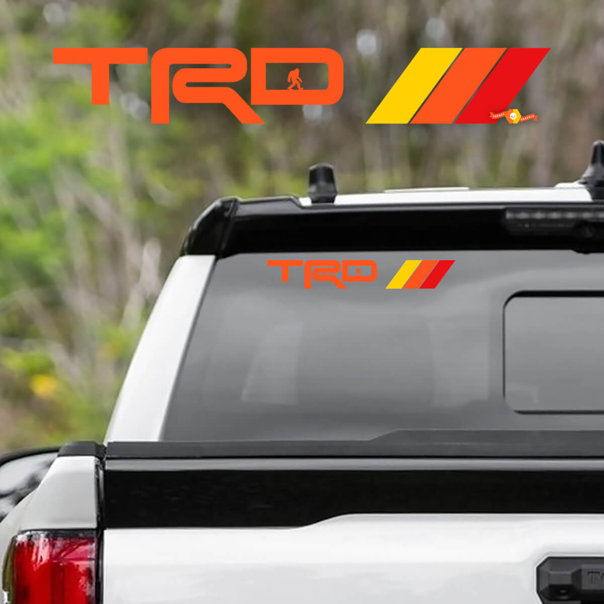 TRD Bigfoot Vintage Stijl Achterruit Vinyl Decal Stickers voor Toyota Tundra