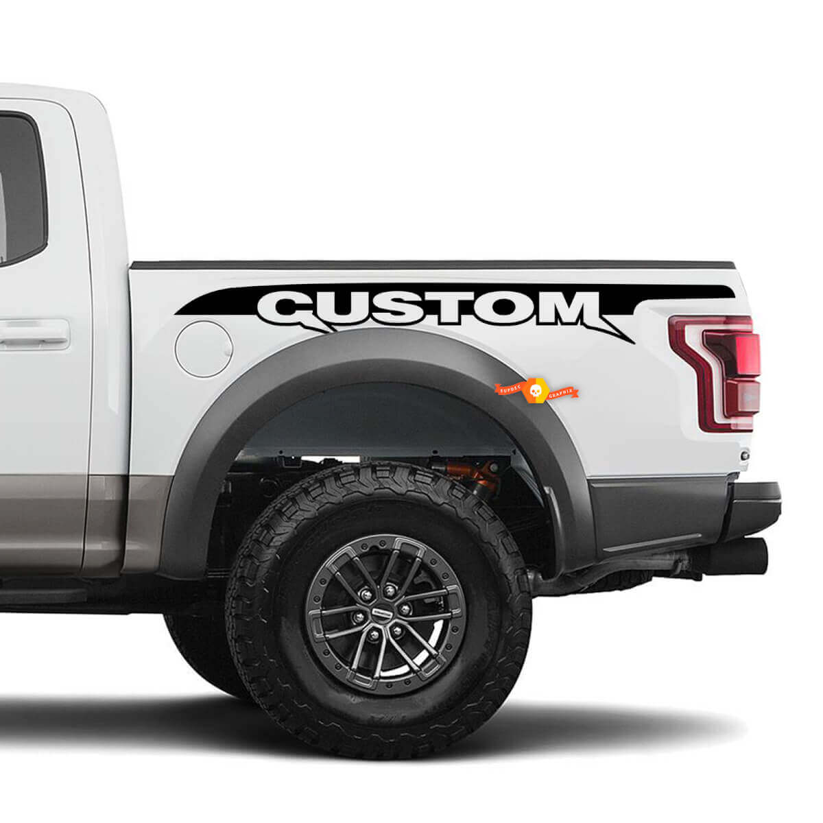Aangepaste tekst Bedside Stripe Vinyl Decal Kit voor Musclecar pick-up