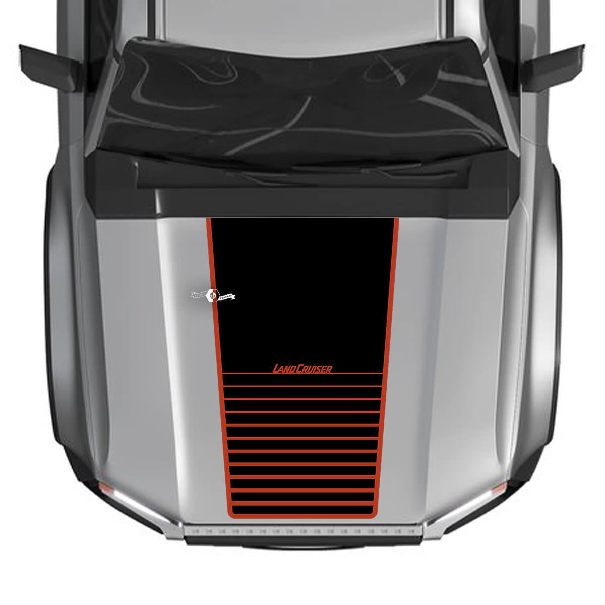 2024 Toyota Land Cruiser Prado Hood Strobe Decals Vinyl Grafische Decals 2 kleuren
