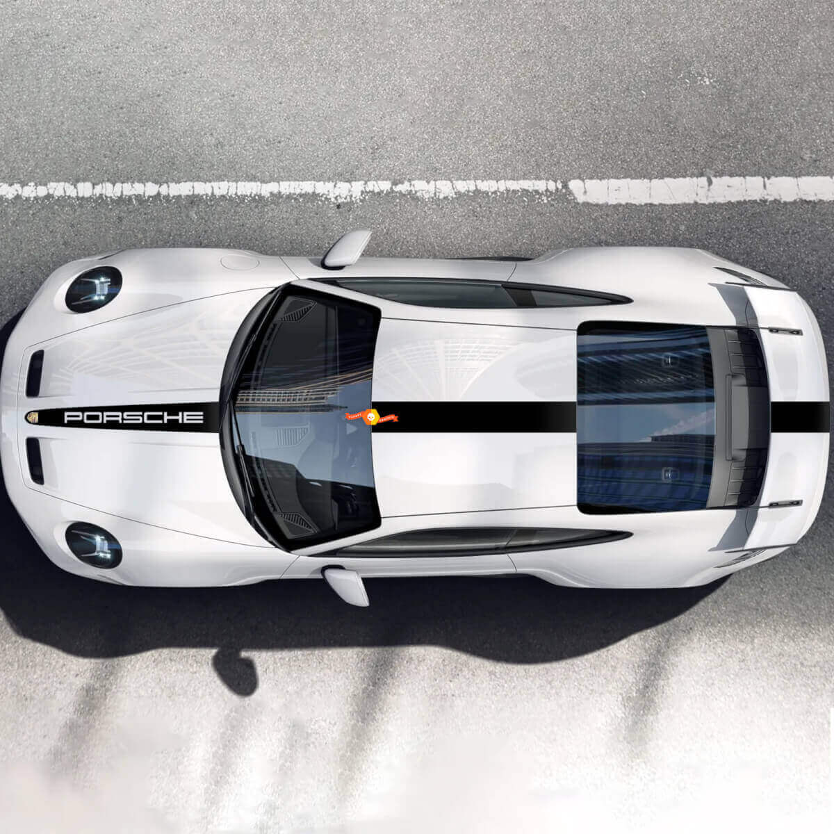 Racing Style Top Side Strepen Decal Kit voor Porsche 911 GT3