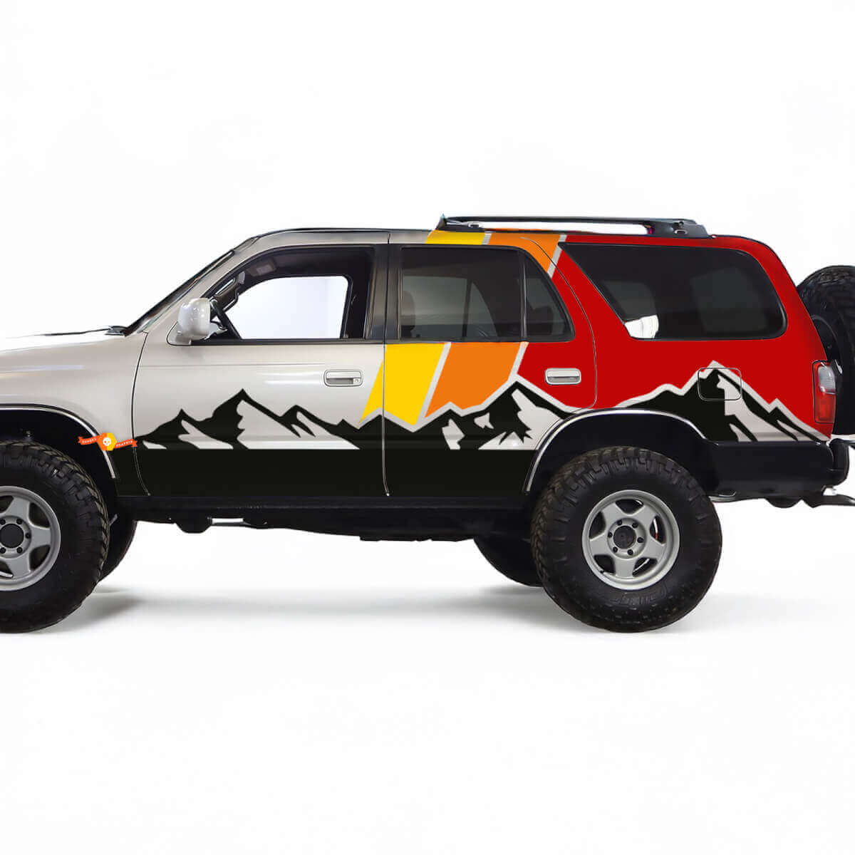 Bergketen met Retro Strepen Zij Vinyl Decal Sticker voor Toyota 4Runner 1996-2002