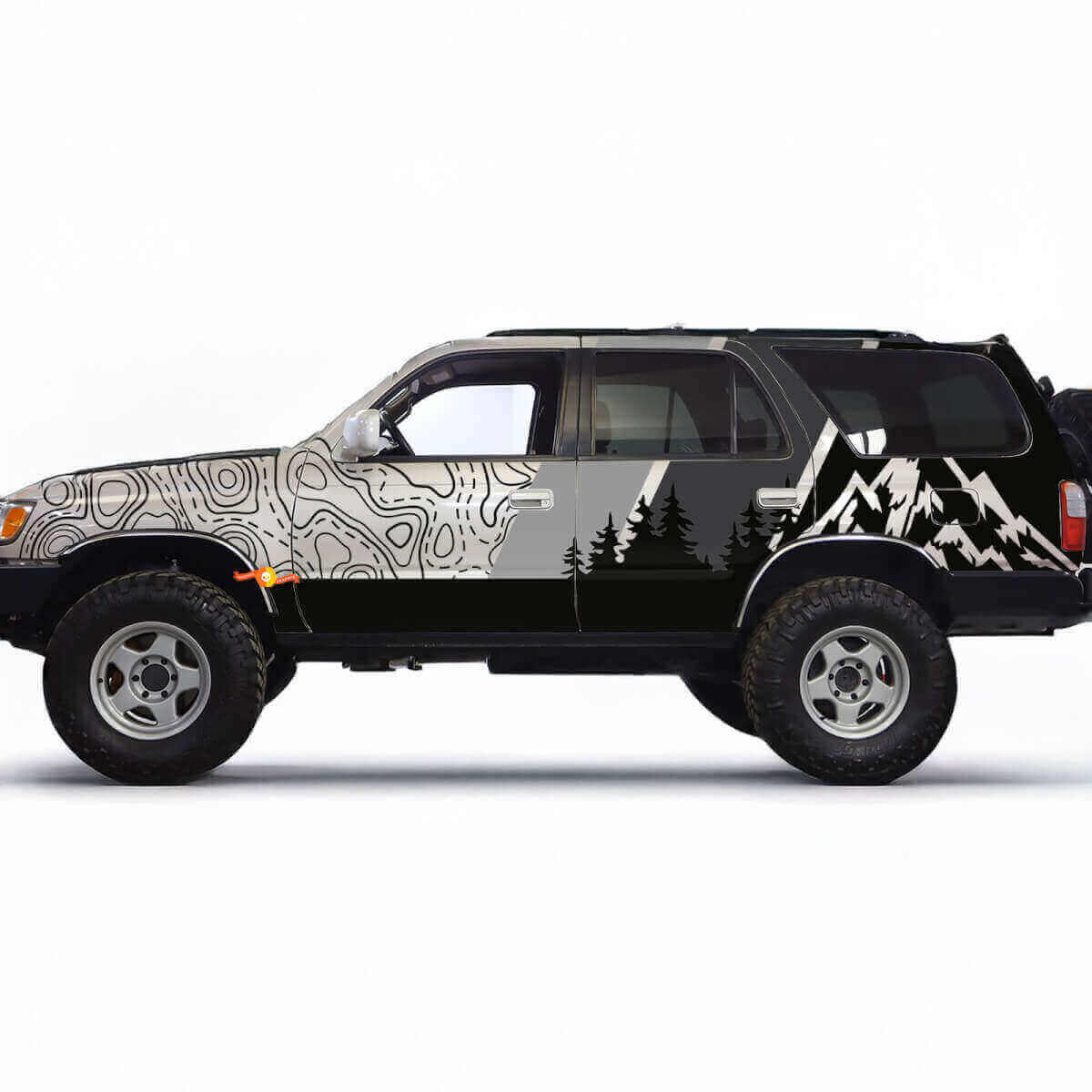 Topografisch Bergbos Zijde Vinyl Decal Kit voor Toyota 4Runner
