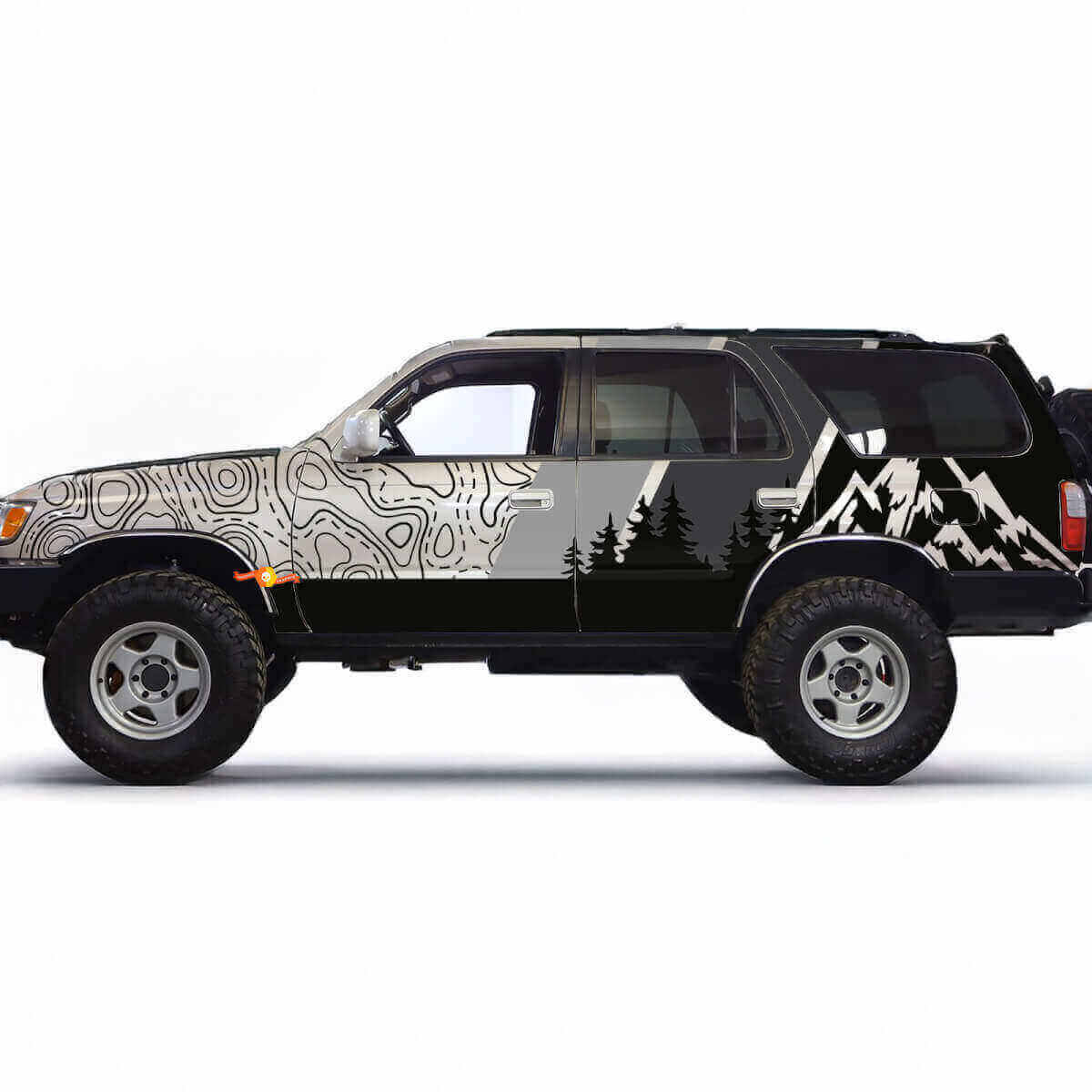 Topografisch Bergbos Zijde Vinyl Decal Kit voor Toyota 4Runner