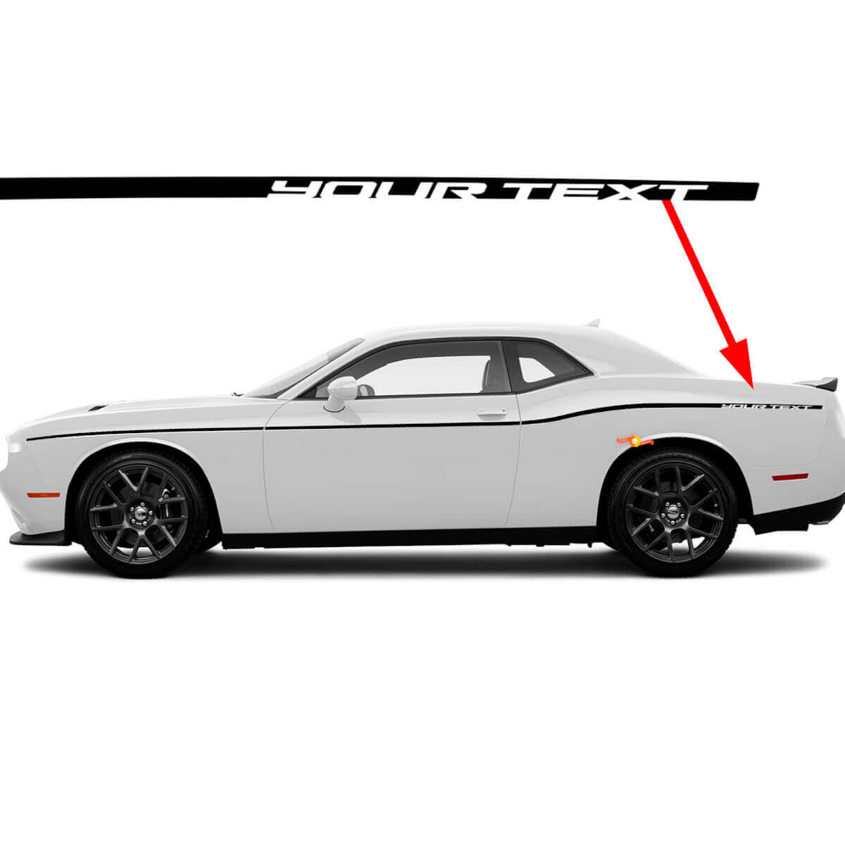 Aangepaste Dunne Zijstrepen Vinyl Decal Kit voor Dodge Challenger SXT 2015-2024
