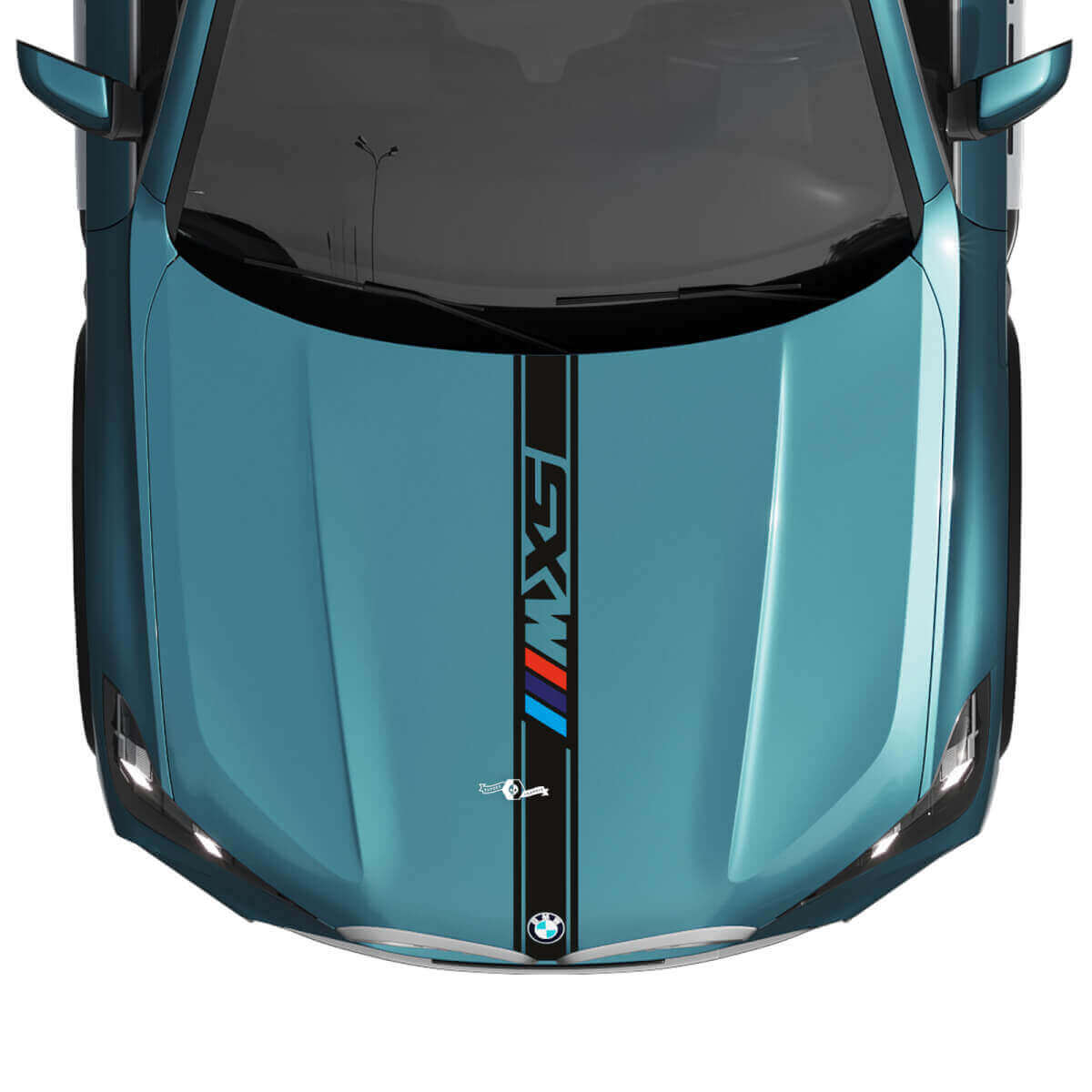BMW X5 G05 Hood Custom Stripe Sticker sticker - Vinyl M kleuren M Performance
