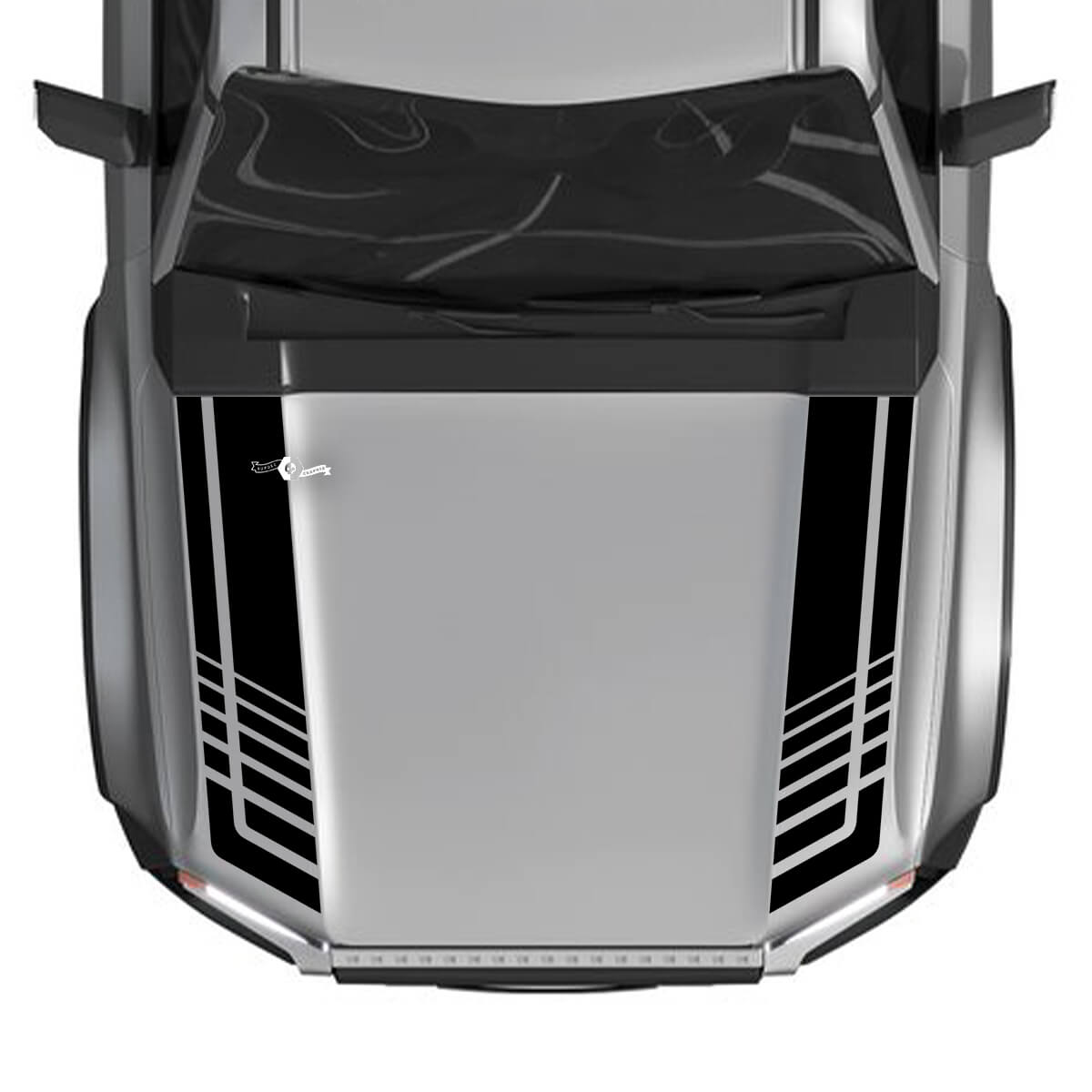 Toyota Land Cruiser Prado Hood Stripes Strobe Decals Sticker - Tweekleurige Vinyl Grafische Kit
