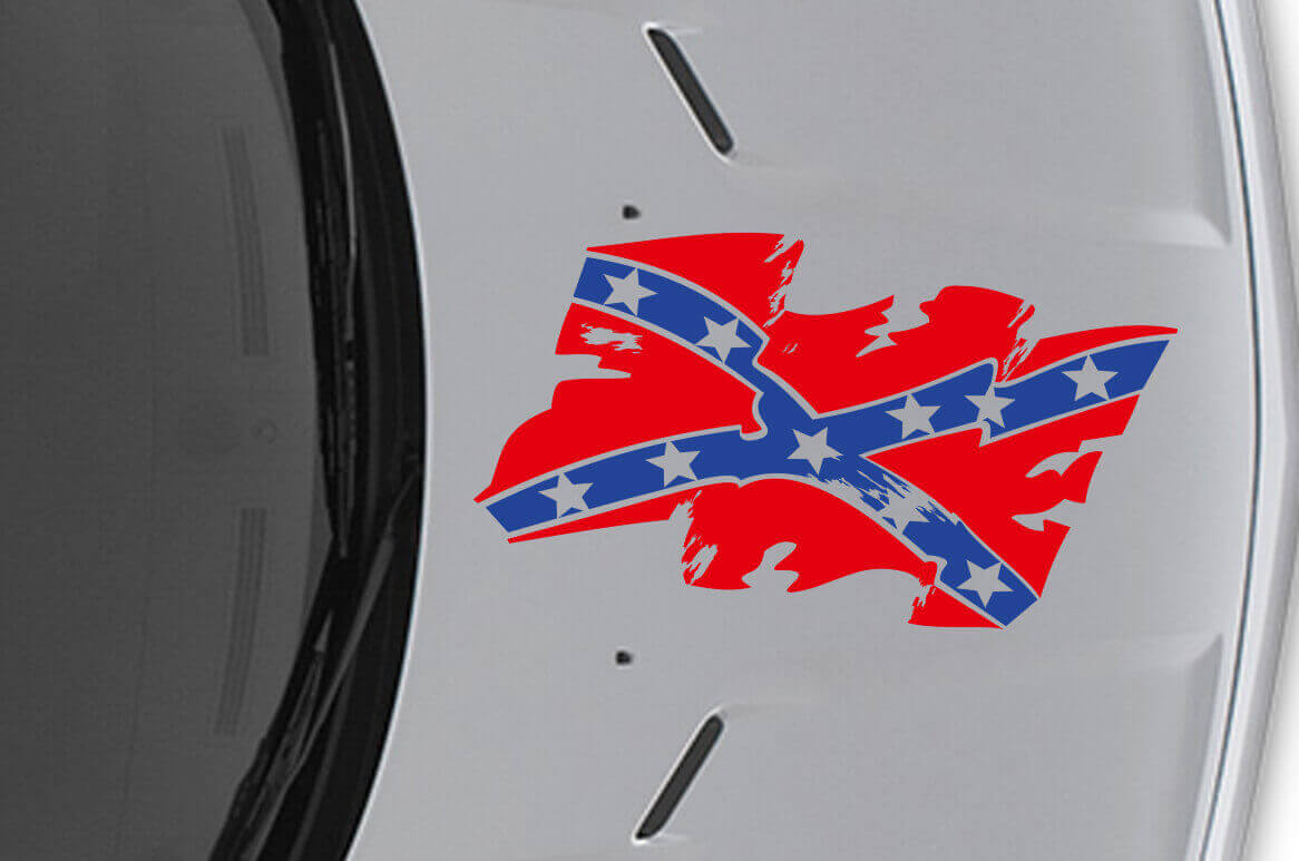 General Lee Stijl Confederatievlag Motorkap Vinyl Sticker Voor Auto's