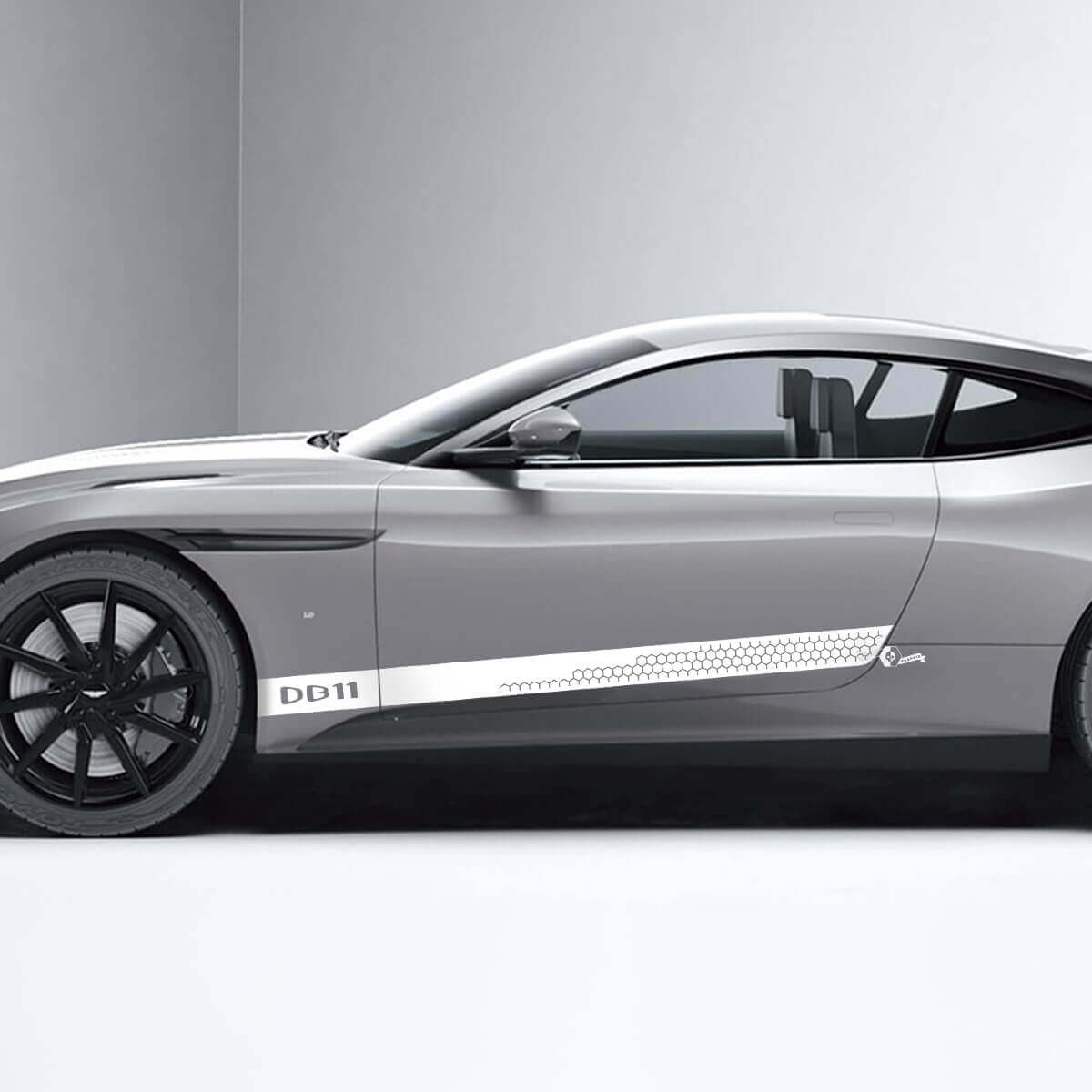 Zijkant Aston Martin DB11 Honingraat Zijdeur Vinylstickers Decals
