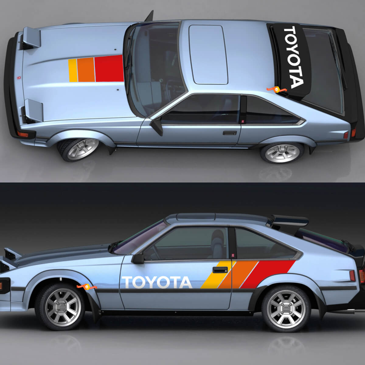 Toyota Celica Supra 1980 TRD Vintage strepen stickers - aangepaste grafische wrap
