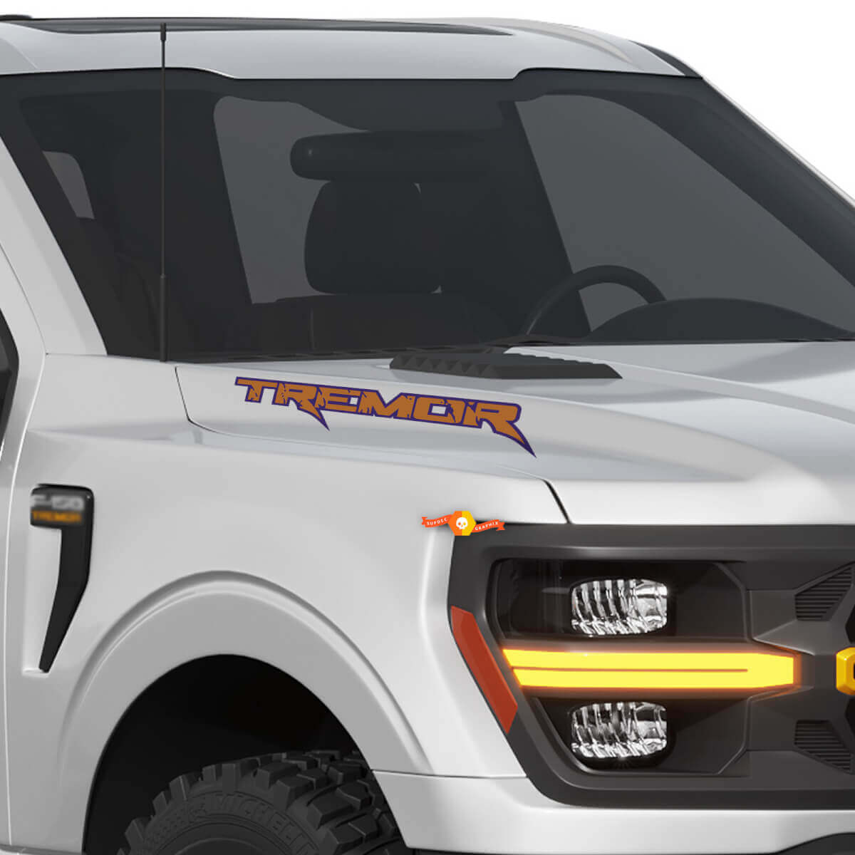 Hood Tremor Raptor stijl met omtrek - stickers stickers voor Ford F-150 Tremor Truck
