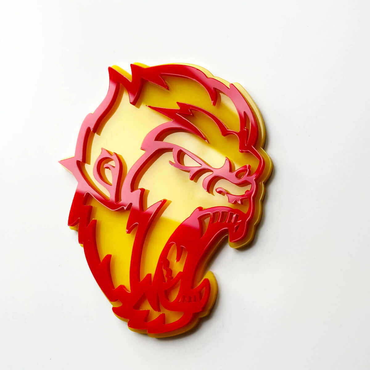 Angry Yeti Sasquatch Bigfoot 3D Fender Badges embleem geel versus rood
