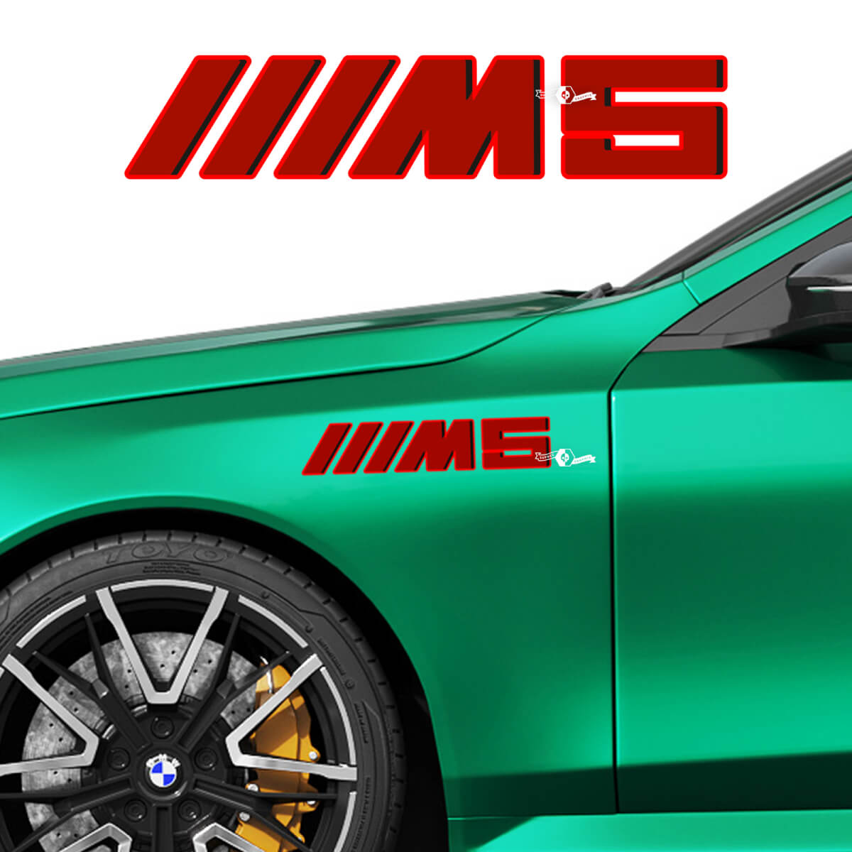 3 kleuren M-logo Racing-stickerset voor BMW 5-serie G60 M5 G90
