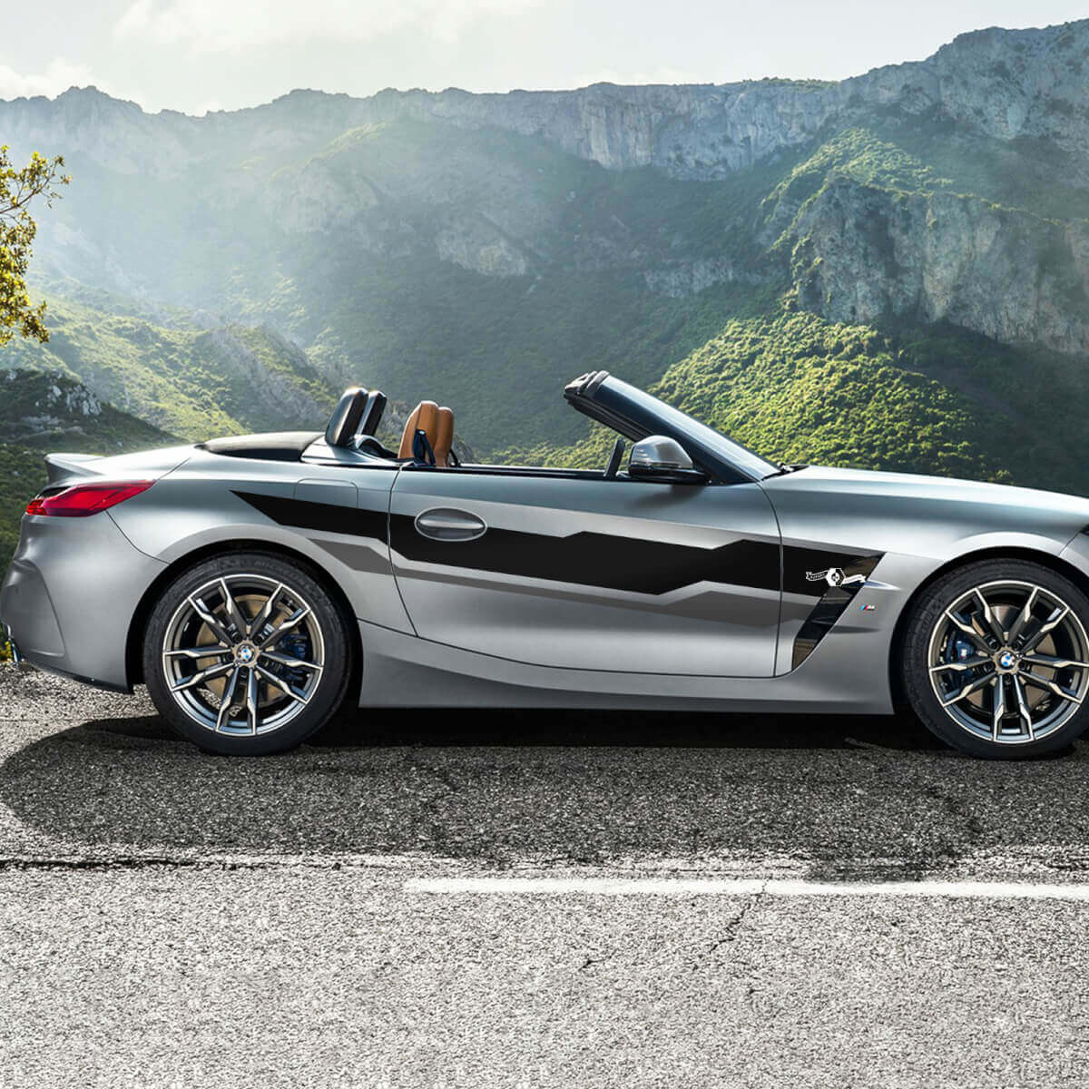 Zijdeur strepen vinyl sticker geschikt voor BMW Z4
