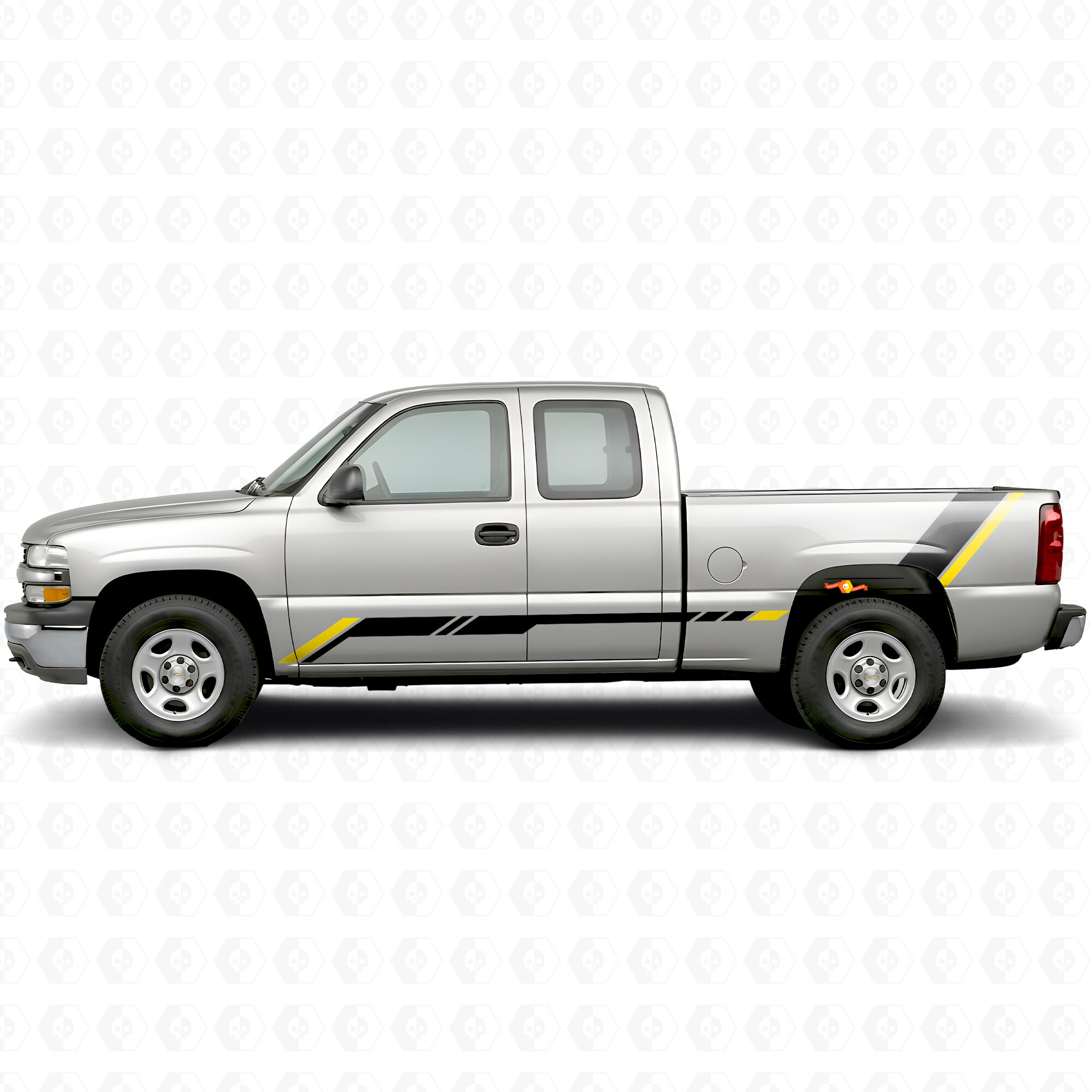 Rijzende Accent Deur- en Zijvinylstrepen voor Chevrolet Silverado 1500 GMT800 1999-2007