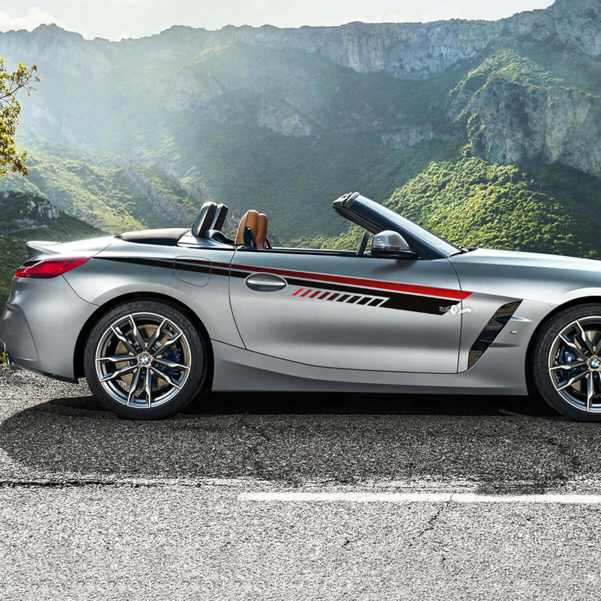 Zijaccenten Strobe Door Stripes Vinyl Decal Sticker geschikt voor BMW Z4
