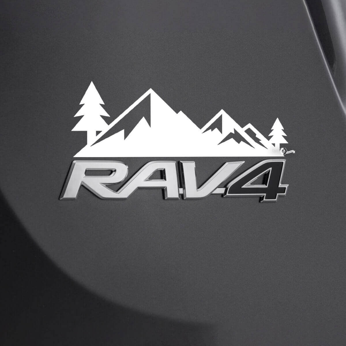 Mountains Trees Decal Sticker Over Achter 2 Voor Toyota Rav4 Embleem
