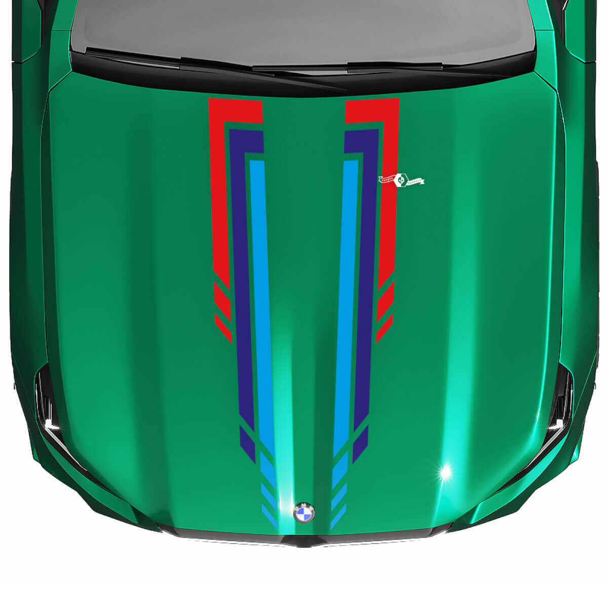 L Stripes Racing Checkered Hood-sticker voor BMW 5-serie G60 M5 G90
