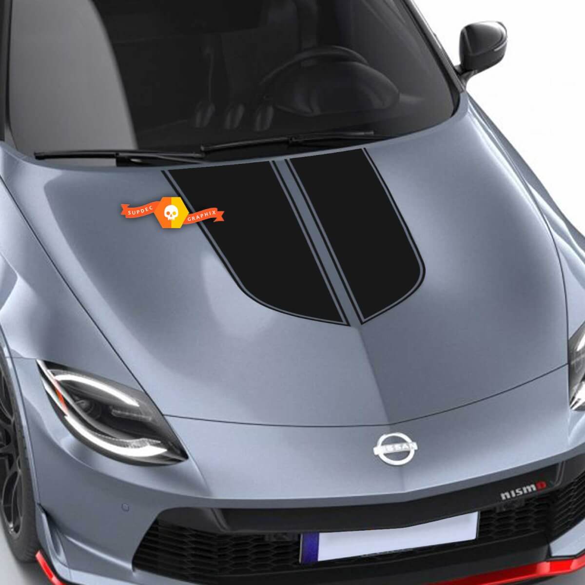 Dubbele brede motorkapstrepen vinylsticker voor Nissan Z Nismo 2022+
