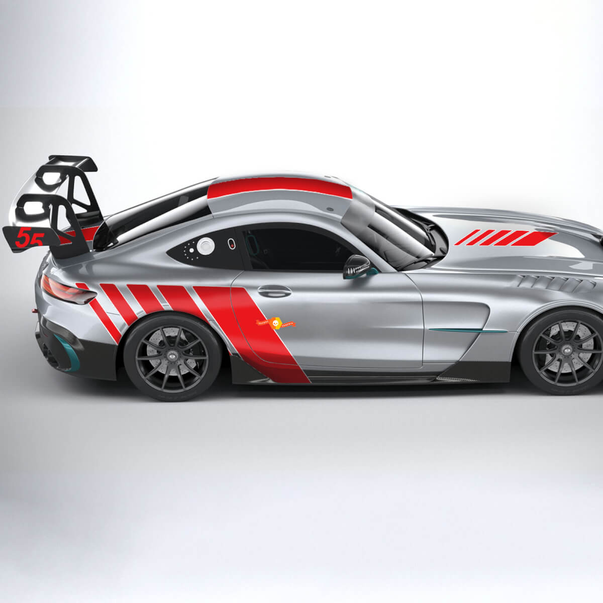 Racing Strepen Zijkant Motorkap Dak Voorruit Vinyl Decal Sticker voor Mercedes-Benz AMG GT