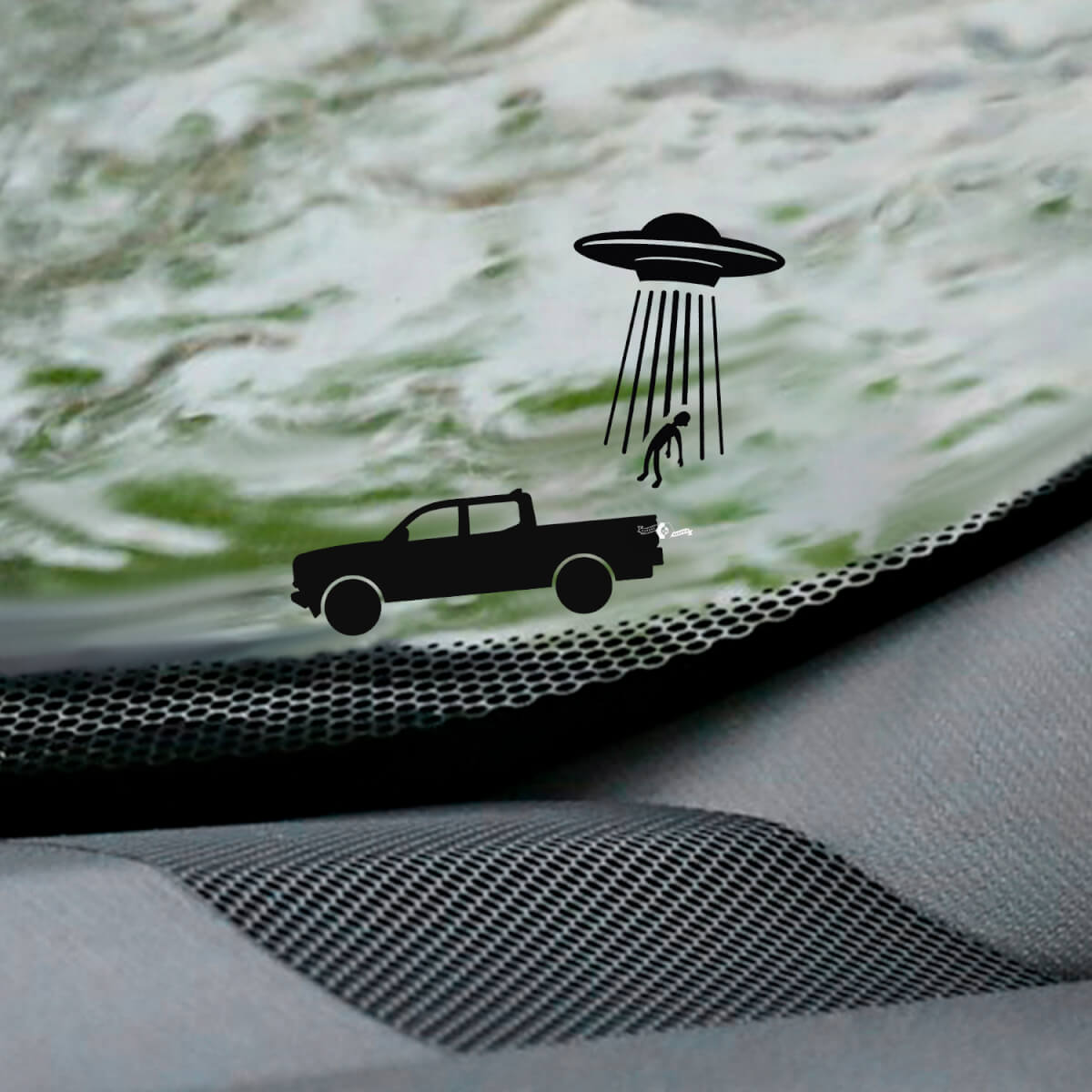Tacoma UFO voorruit Easter Egg hoeksticker - aangepaste vinylafbeelding voor Toyota Tacoma Trucks
