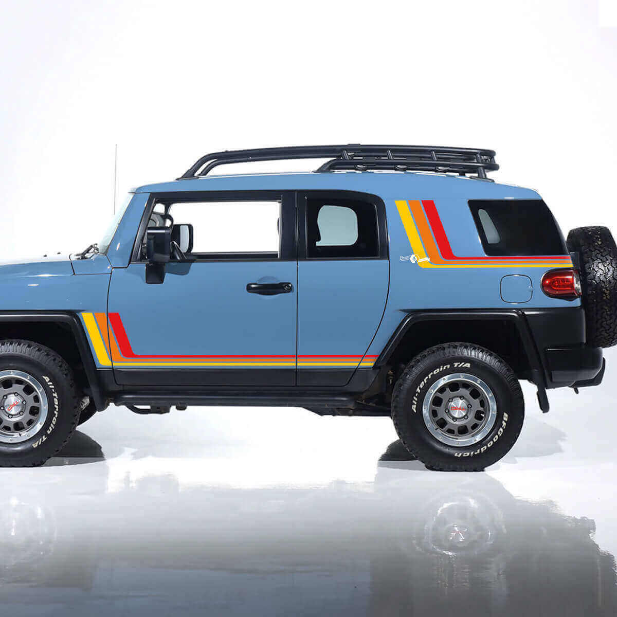 Vintage retro zijstrepen vinyl decal set voor Toyota FJ Cruiser