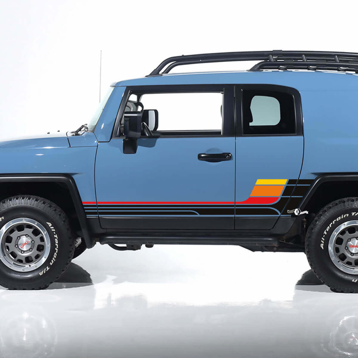 Vintage Retro Stripes Side Decals Stickers Graphics - geschikt voor Toyota FJ Cruiser 2
