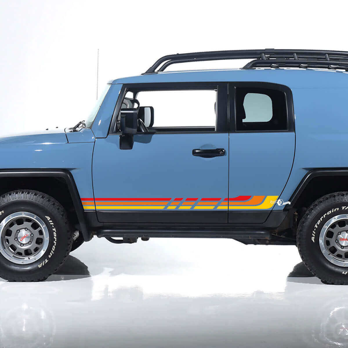 Vintage stijl zijdeurstrip vinyl decals kit voor Toyota FJ Cruiser