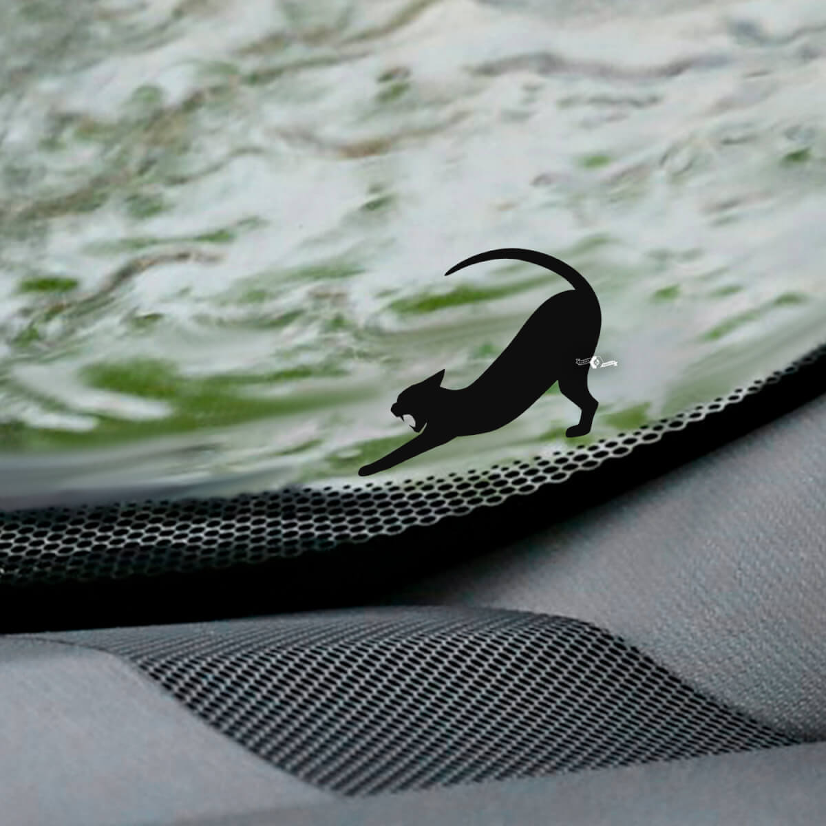 Cat Pantera voorruit Easter Egg hoeksticker - aangepaste vinylafbeelding
