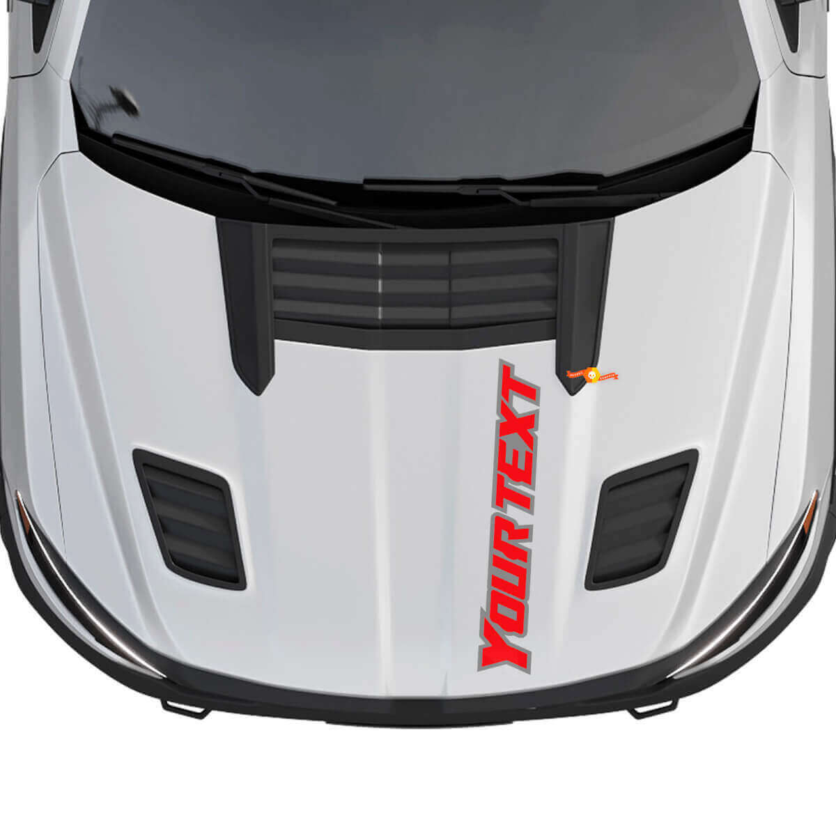 Aangepaste omlijnde letterfolie motorkapsticker voor Dodge Ram 1500